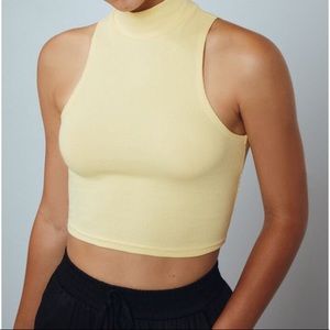 Yellow Mock Neck Tank Top